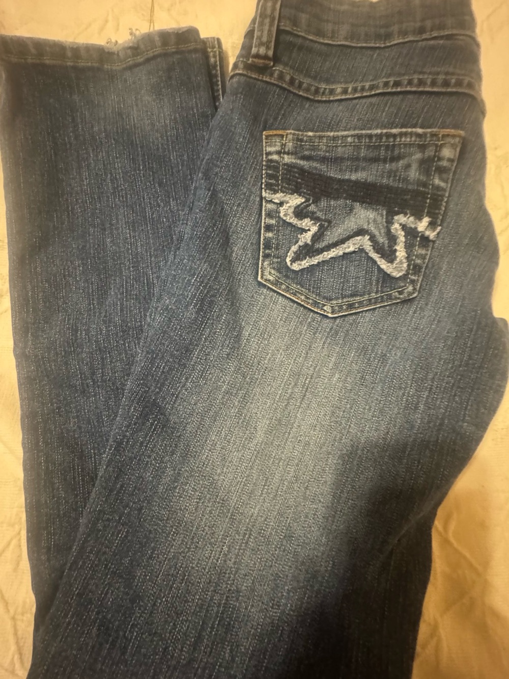 Y2K Blue Wash Jeans w/Embroidered Pockets; Sz 5 [MSRP $42]